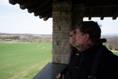 Surveying the battlefields.