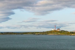 The Cape Forchu Lighthouse, on the way out of Yarmouth Harbor.