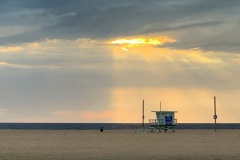 Venice Beach at sunset.