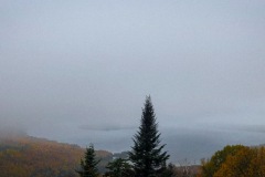 The view from Height of Land.  This was where the problems started with the KLR.  We stopped to take in the view; the rain started and the KLR decided it didn't want to start.  Uggh.