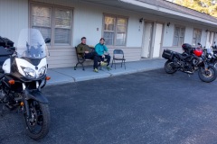 Relaxing at the luxurious (not!) Becket Motel, in Becket MA.