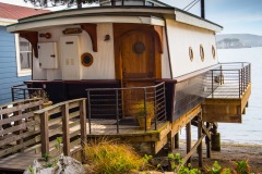 One of the whimsical cottages at Nick's Cove on Tamales Bay.