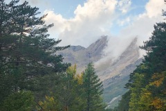 The mountains were frequently shrouded in clouds, and occasionally our rides through the passes were wrapped in pea soup fog.