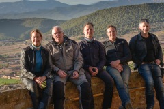 The travelers, sitting atop the Cardona Castle.